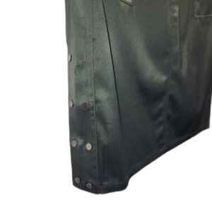 Ellie Tahari Luxury OD Green Stretch Satin Mini Moto Skirt w/side Snaps Size 4